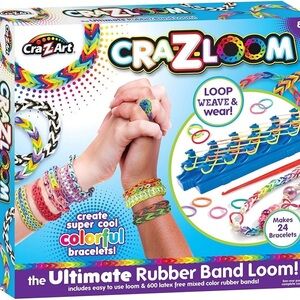 Cra-Z-Art Cra-Z-Loom Rubber Band Loom Kit makes 24 bracelets rainbow colors